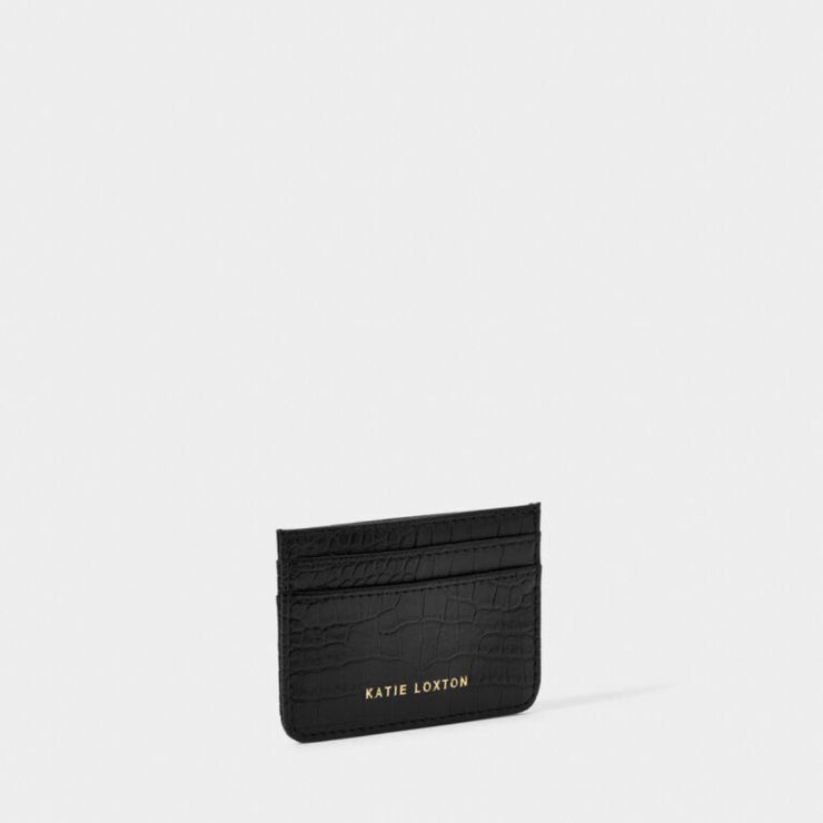KATIE LOXTON | Alex Card Holder- Black Croc