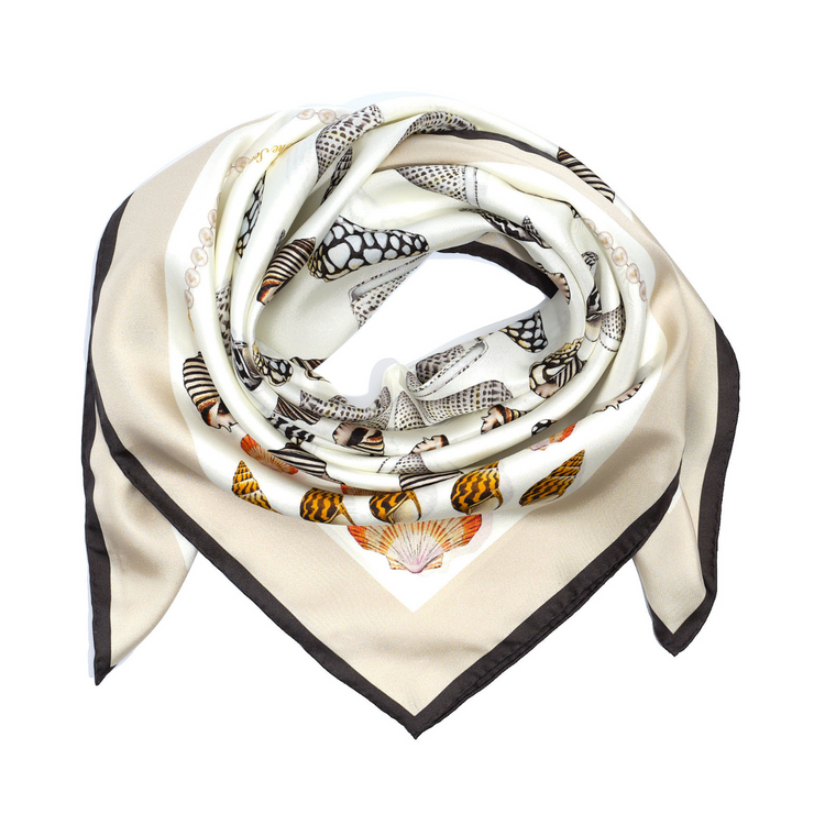 ECHO | Jewels of the Sea Silk Scarf- Sand