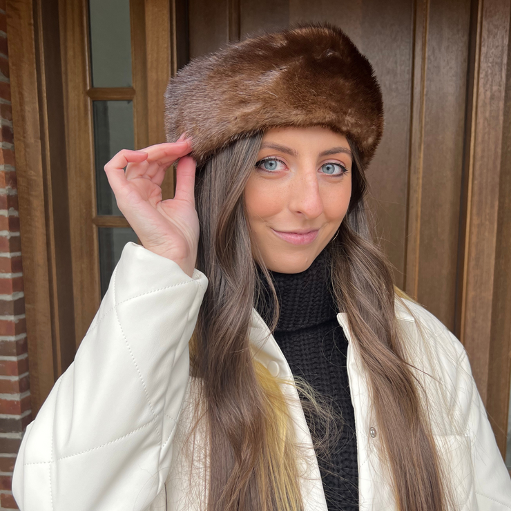 Otter fur convertible headband collar