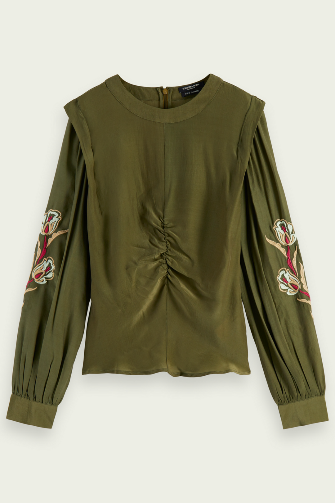 Scotch & Soda Embroidered Ruched Blouse'
