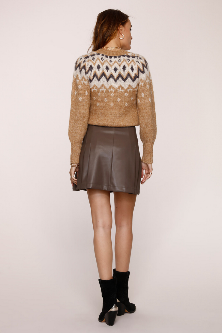 Faux leather mini skirt
