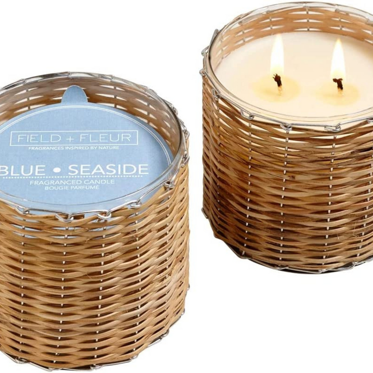 Blue Seaside Handwoven 12oz Candle