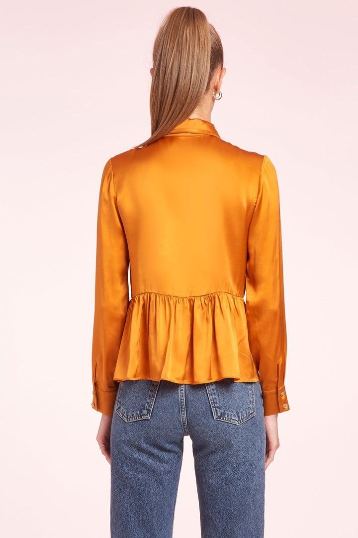 peplum collared blouse in butterscotch