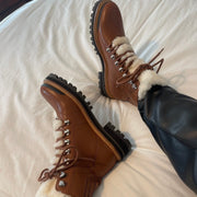 Marc Fisher Izzie Boot- Brown Leather